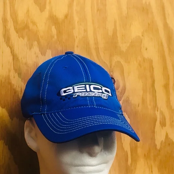 Casey Mears #13 Geico Germain Racing Baseball Cap Adult Large One-Fit Blue - Picture 7 of 15